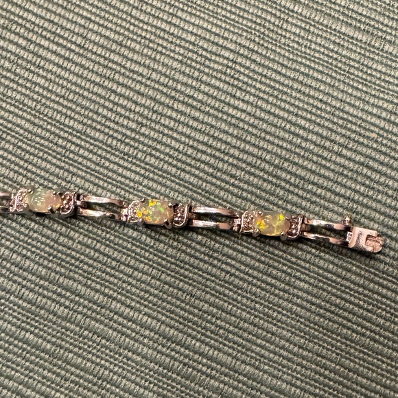 925 Sterling Silver and Opal Bracelet - Picture 1 of 6